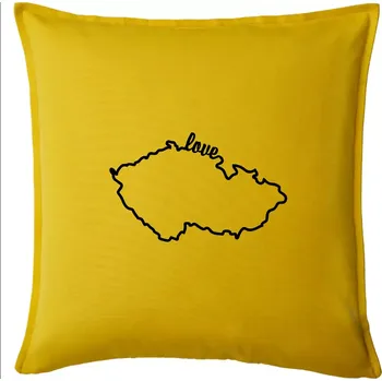 Polštář Czech love mapa - Polštář 50x50 - 50x50 - Pouze potah ( Žlutá )