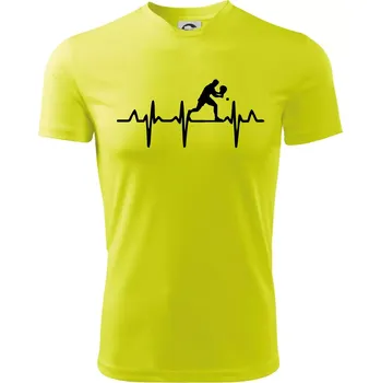 Chlapecké tričko EKG stolní tenista stojící - Dětské triko sportovní (dresovina) - 122 cm/6 let ( Neonově žlutá )