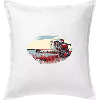 Polštář Kombajn vintage - Polštář 50x50 - 50x50 - Včetně výplně ( Bílá )
