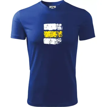 Turistická značka - žlutá - Dětské triko sportovní (dresovina) - 146 cm/10 let ( Královská modrá )