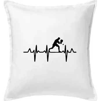 Polštář EKG stolní tenista stojící - Polštář 50x50 - 50x50 - Pouze potah ( Bílá )