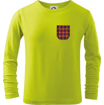 Dětská móda Flanelové triko červené - Triko dětské Long Sleeve - 146 cm/10 let ( Limetková )