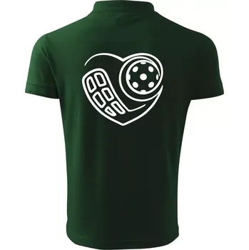 Pánská košile Florbal love - Polokošile pánská Pique Polo 203 - 2XL ( Lahvově zelená )