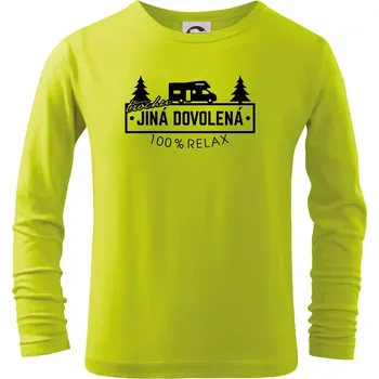Chlapecké tričko Trochu jiná dovolená obytňák - Triko dětské Long Sleeve - 134 cm/8 let ( Limetková )