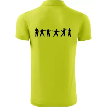 Pánská košile Karate postavy - Polokošile Victory sportovní (dresovina) - S ( Limetková )