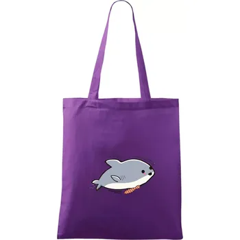 Veselý žralok - Taška bavlněná - 42 x 38 cm ( Fialová )