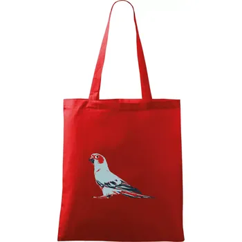 Nákupní taška Papoušek vintage - Taška bavlněná - 42 x 38 cm ( Červená )