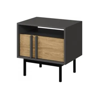 Noční stolek Wektus WK13, Barva: antracit / dub olejovaný MIRJAN 5903211425189