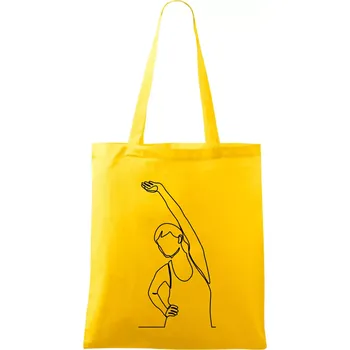 Protahující se žena jedním tahem - Taška bavlněná - 42 x 38 cm ( Žlutá )