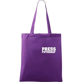 Novinář nápis - Press Fotograf - Taška bavlněná - 42 x 38 cm ( Fialová )