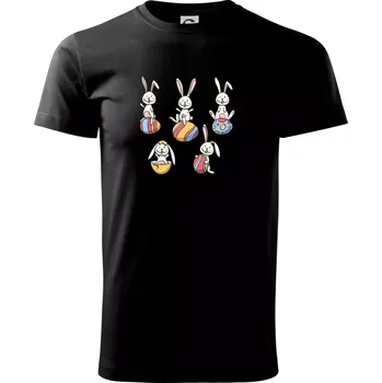 Velikonoční zajíci - Triko extra velké (5-8XL) - 7XL ( Černá )