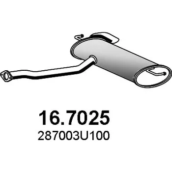 Zadní díl výfuku Zadní tlumič výfuku ASSO 16.7025