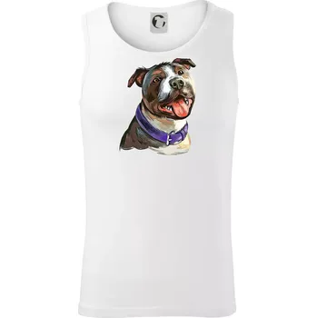 Americký stafordširský teriér kreslený - Tílko pánské Core - M ( Bílá )