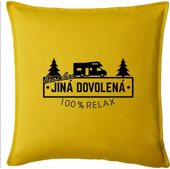 Polštář Trochu jiná dovolená obytňák - Polštář 50x50 - 50x50 - Pouze potah ( Žlutá )