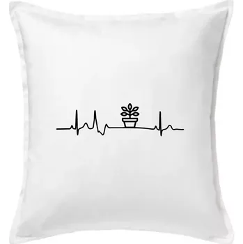 Polštář EKG fíkus - Polštář 50x50 - 50x50 - Pouze potah ( Bílá )