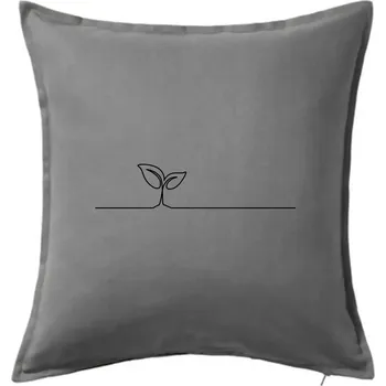 Polštář Listy květiny linka - Polštář 50x50 - 50x50 - Pouze potah ( Tmavě šedý melír )