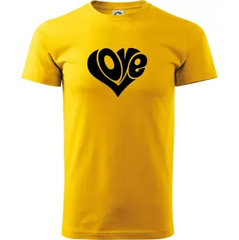 Pánské tričko Love nápis jednoduchý - Triko extra velké (5-8XL) - 6XL ( Žlutá )