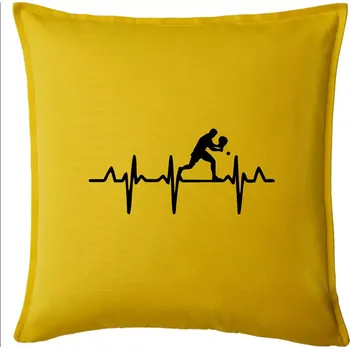 Polštář EKG stolní tenista stojící - Polštář 50x50 - 50x50 - Pouze potah ( Žlutá )