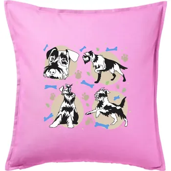 Polštář Knírač - 4 obrázky - Polštář 50x50 - 50x50 - Pouze potah ( Růžová )