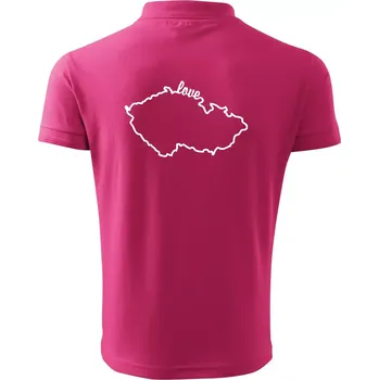 Pánská košile Czech love mapa - Polokošile pánská Pique Polo 203 - 2XL ( Purpurová )