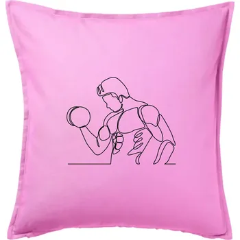 Polštář Fitness muž jedním tahem - Polštář 50x50 - 50x50 - Pouze potah ( Růžová )