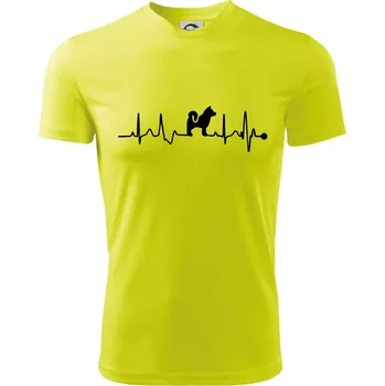 Shiba-Inu EKG - Dětské triko sportovní (dresovina) - 146 cm/10 let ( Neonově žlutá )