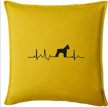 Polštář Ekg knírač tělo - Polštář 50x50 - 50x50 - Pouze potah ( Žlutá )