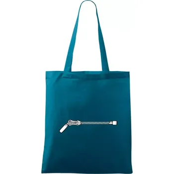 Nákupní taška ZIP prsa - Taška bavlněná - 42 x 38 cm ( Petrolejová )
