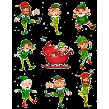 Cizojazyčná kniha Christmas Holiday Sticker Album Dancing Elves: 100 Plus Pages For PERMANENT Sticker Collection, Activity Book For Boys and Girls - 8.5 by 11 (Fat Dog Journals)(Brožovaná)