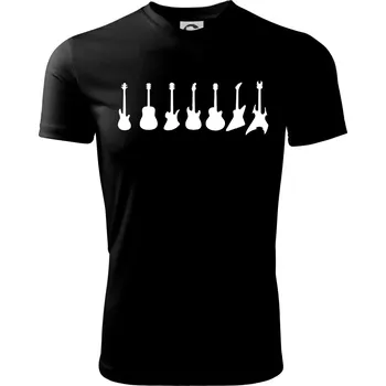 Kytary v řadě - Dětské triko sportovní (dresovina) - 146 cm/10 let ( Černá )