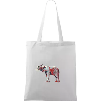 Slon vintage - Taška bavlněná - 42 x 38 cm ( Bílá )