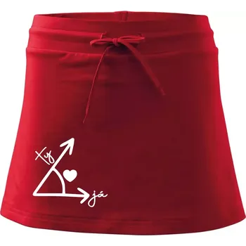 Dámská sukně Matematika láska - Sportovní sukně - two in one - S ( Červená )