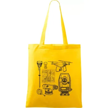 Geodet teodolit dron - Taška bavlněná - 42 x 38 cm ( Žlutá )