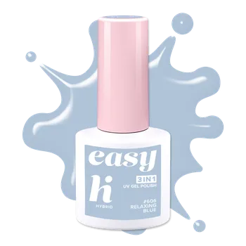 Lak na nehty Hi Hybrid Easy 3in1 hybridní lak na nehty 606 Relaxing Blue, 5 ml