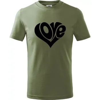 Love nápis jednoduchý - Tričko dětské bavlněné - 122 cm/6 let ( Khaki )