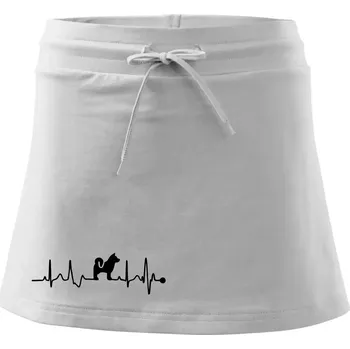Dámská sukně Shiba-Inu EKG - Sportovní sukně - two in one - XS ( Bílá )