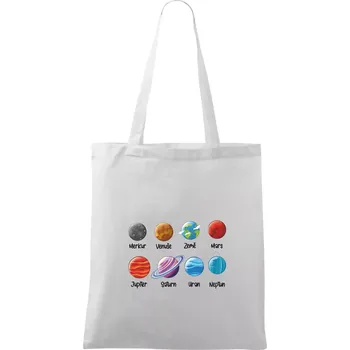 Nákupní taška Planety vedle sebe - Taška bavlněná - 42 x 38 cm ( Bílá )