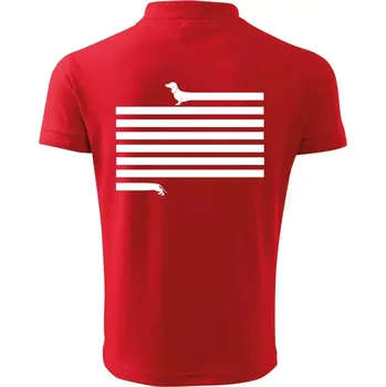 Pánská košile Jezevčík dlouhý - Polokošile pánská Pique Polo 203 - 2XL ( Červená )