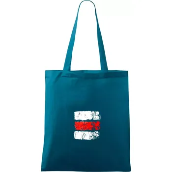 Turistická značka - červená - Taška bavlněná - 42 x 38 cm ( Petrolejová )