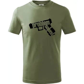 Chlapecké oblečení Problém - zbraň - Tričko dětské bavlněné - 98 cm / 2 roky ( Khaki )