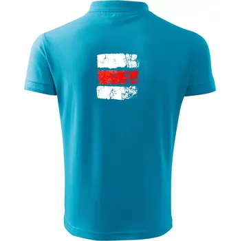 Pánská košile Turistická značka - červená - Polokošile pánská Pique Polo 203 - 4XL ( Světlý tyrkys )