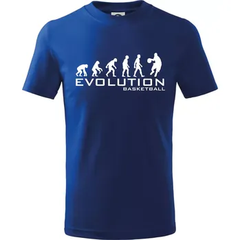 Chlapecké tričko Evoluce Basketball - Tričko dětské bavlněné - 98 cm / 2 roky ( Královská modrá )