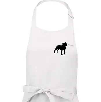 Kuchyňská zástěra Americký stafordširský teriér Na prsu - Dámská zástěra na vaření - Univerzální velikost ( Bílá )