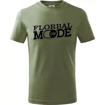 Florbal mode - Tričko dětské bavlněné - 146 cm/10 let ( Khaki )