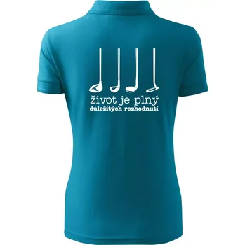 Golf - důležitá rozhodnutí - Polokošile dámská Pique Polo - XL ( Tmavý tyrkys )