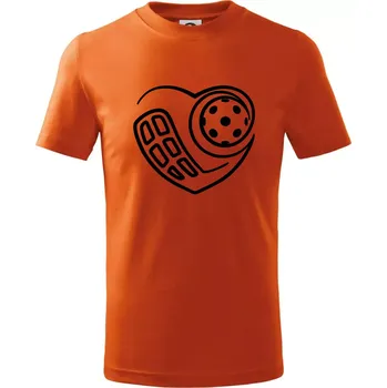 Chlapecké oblečení Florbal love - Tričko dětské bavlněné - 98 cm / 2 roky ( Oranžová )