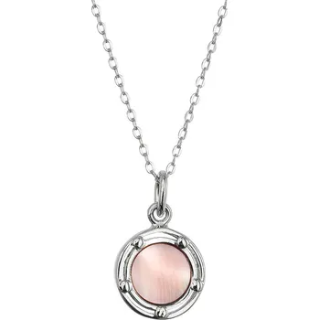 Náhrdelník EVOLUTION GROUP CZ Stříbrný náhrdelník s růžovou perletí - 12159.3