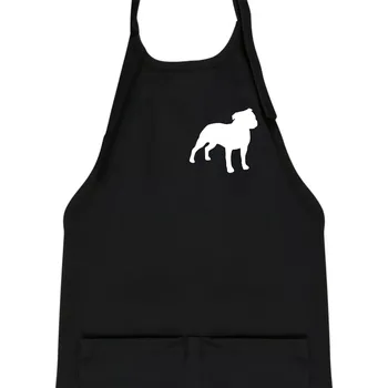 Kuchyňská zástěra Americký stafordširský teriér Na prsu - Dětská zástěra na vaření - Univerzální velikost ( Černá )