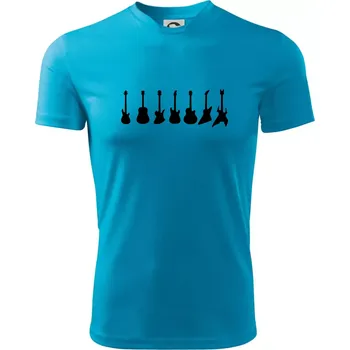 Pánské oblečení Kytary v řadě - Pánské triko Fantasy sportovní (dresovina) - 3XL ( Světlý tyrkys )