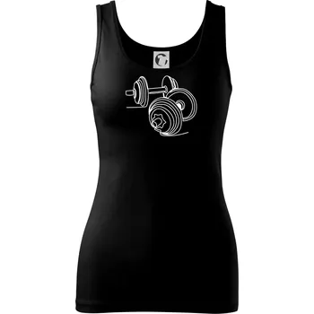 Dámské tričko Dvě činky jedním tahem - Dámské tílko - L ( Černá )